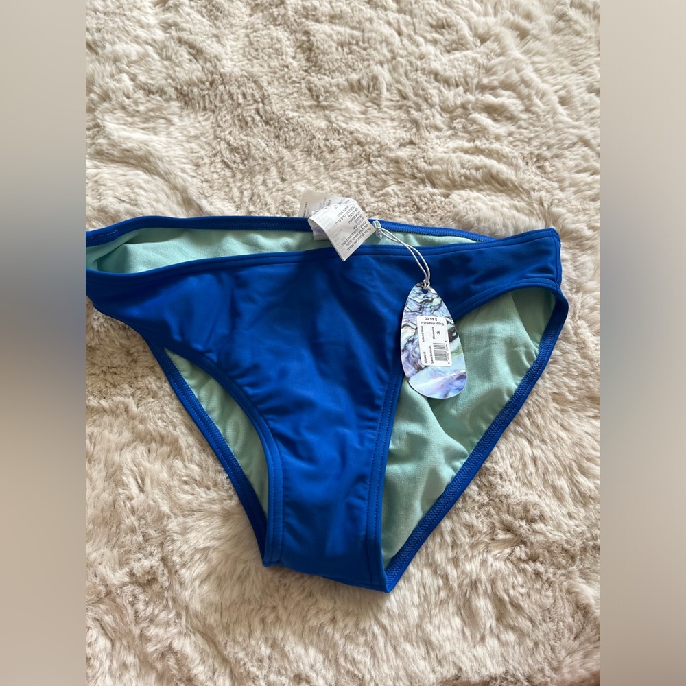 NWT! Prana Blue Bikini Bottom with Mint Lining